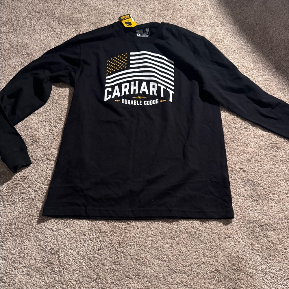 Carhartt Black Long Sleeve Tee with Bold Graphic